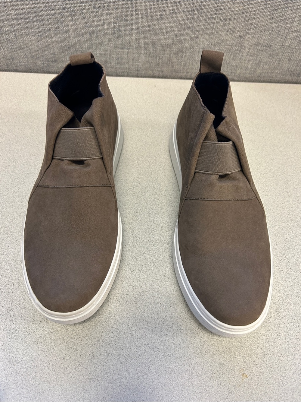 Eileen Fisher Greta Slip-On High-Top Platform Sneakers size 9 nubuck leather